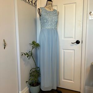 Chic Light Blue Sleeveless Maxi Dress